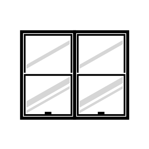 A black and white illustration of two windows.